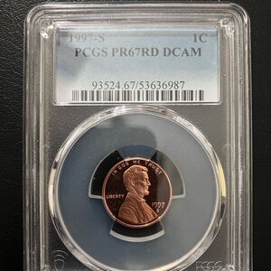 1997-S PCGS PR67RD DCAM Penny